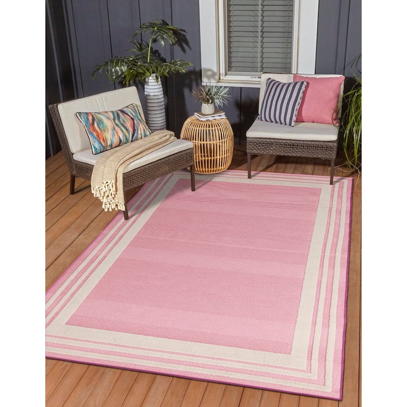 Outdoor Denver Collection Area Rug - Pink - 7'10"x10'