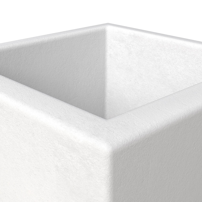 Orna Handcrafted Mid-Century Modern Fiberstone MGO Planter with Drainage, Weather-Resistant Indoor Outdoor Decorative Plant Pot