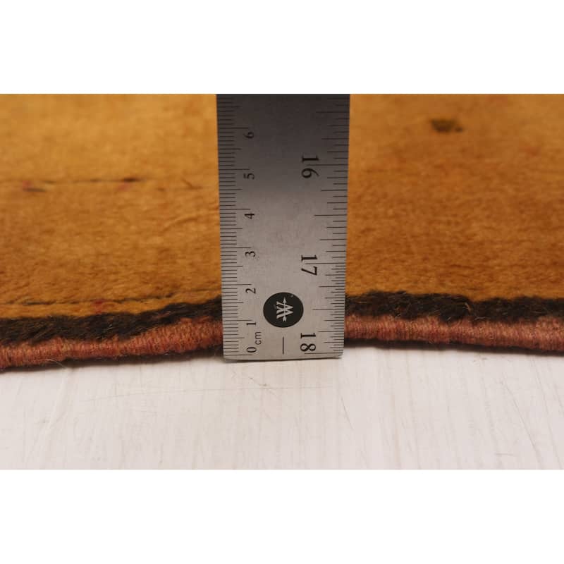 ECARPETGALLERY Hand-knotted Color Transition Light Orange Wool Rug - 6'4 x 9'10