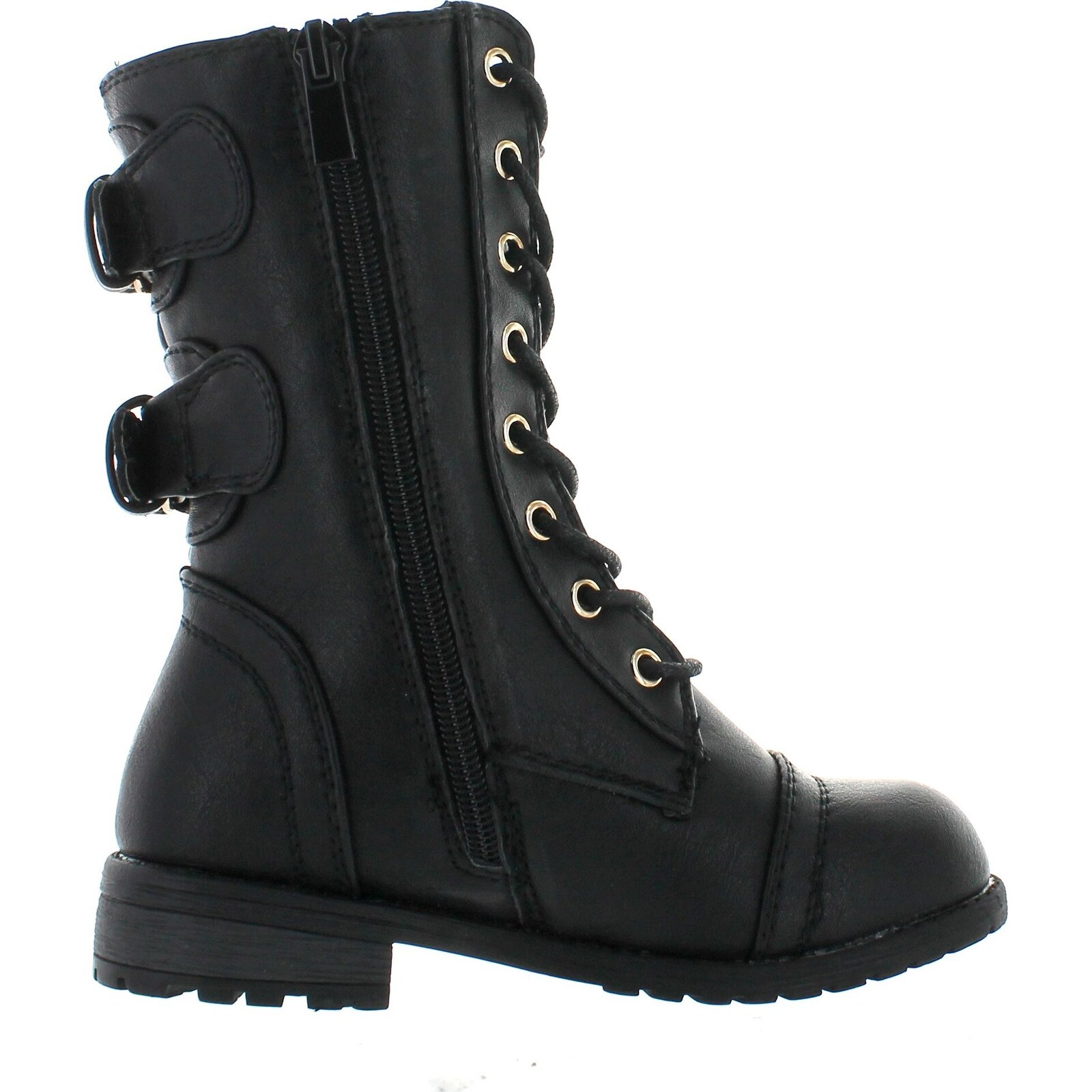 kids white combat boots
