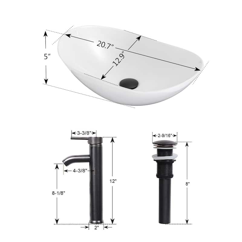 48" Bathroom Vanity Set Vessel Sink Faucet W/ Small Cabinet Combo