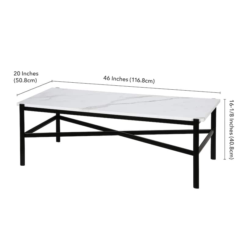 Silver Orchid Nestor Blackened Bronze Marble Coffee Table