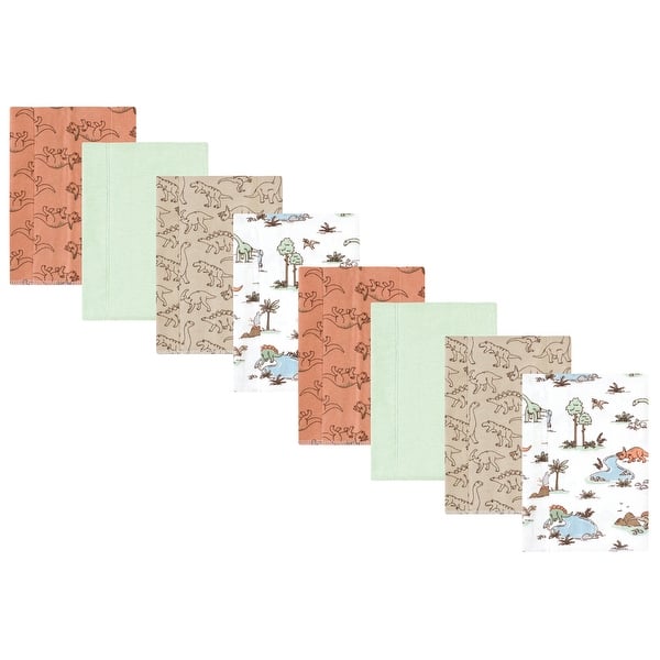 slide 1 of 1, Hudson Baby Boys Cotton Poly Flannel Burp Cloths 8-Pack, Dinosaur Adventures, One Size - Dinosaur Adventures 8-Pack - One Size One Size - Dinosaur Adventures 8-Pack