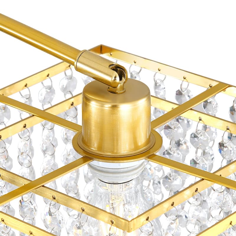 Brio 90" 3-Light Modern Gold Crystal Arc Floor Lamp - 85