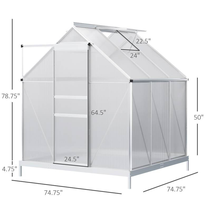 6'x6' Walk-in Garden Greenhouse Kit