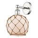 Option Polished Nickel / White Glass with Brown Rope