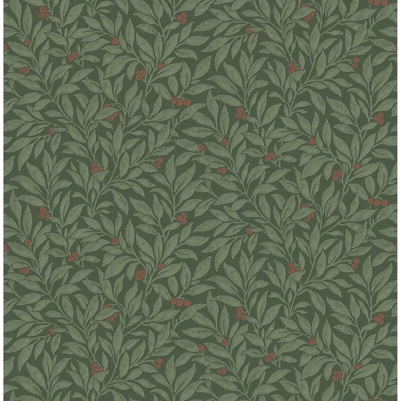 Winter Berry Evergreen Vine Wallpaper