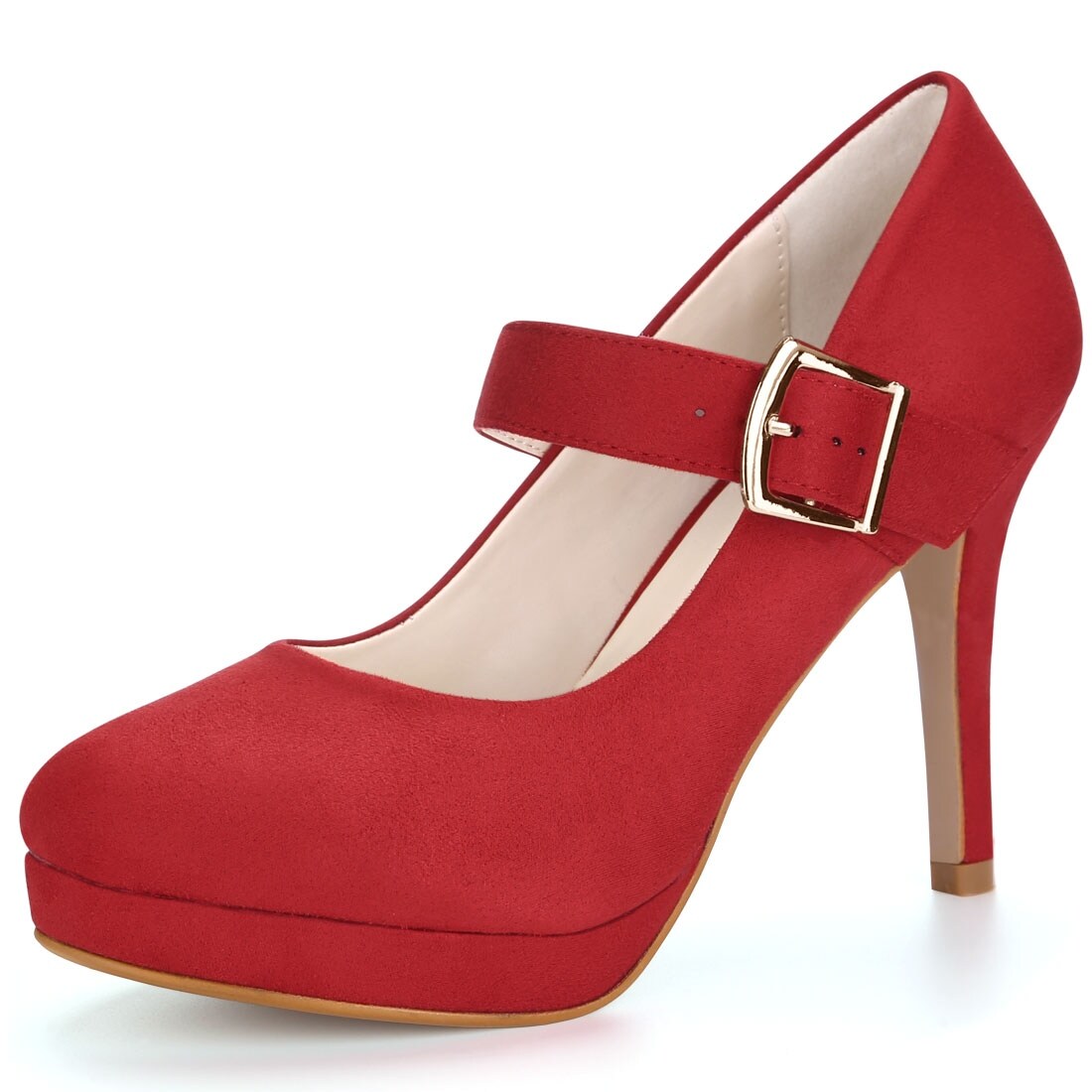red platform mary janes