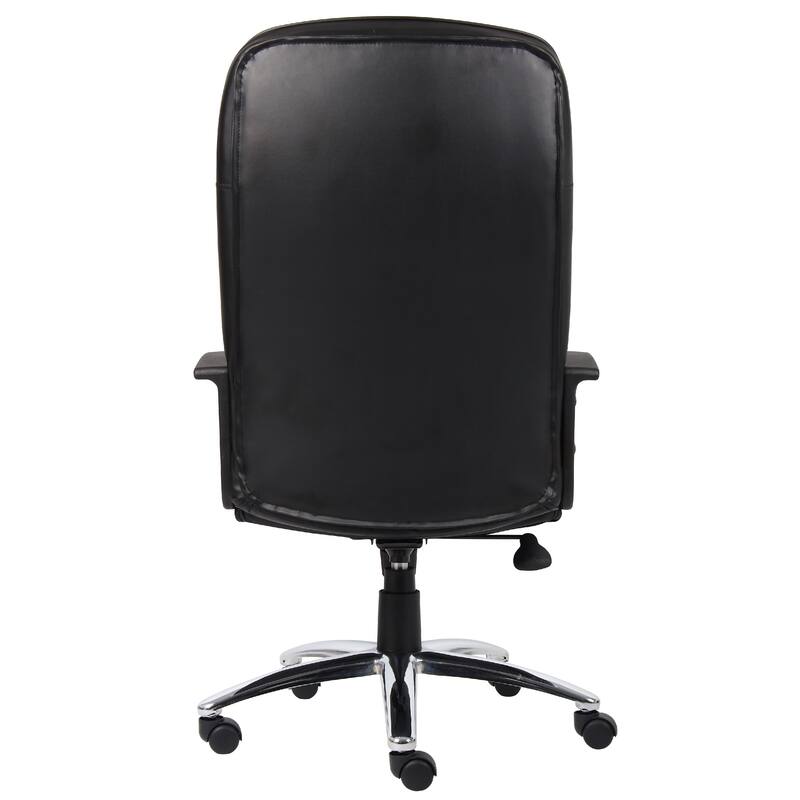 Mala High Back Rolling Swivel Office Chair, Black Faux Leather, Tilt Lock