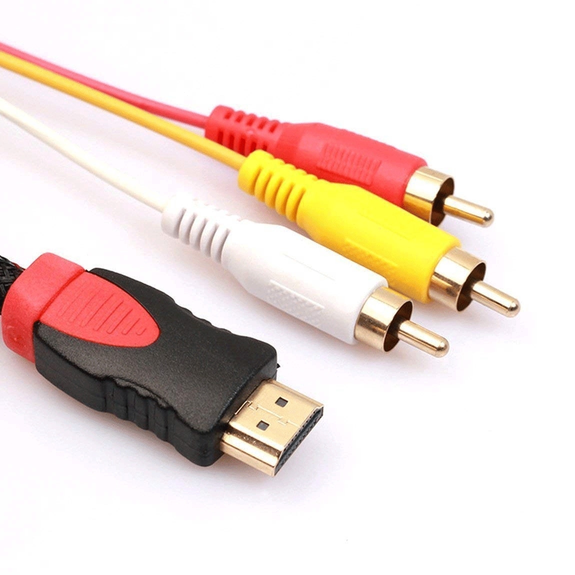 RedYellowWhite Wire Alotm HDMI to RCA Cable 5FT/1.5M HDMI Male to 3RCA Video Audio AV