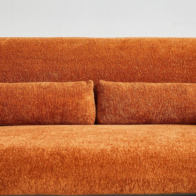 Stylish Velvet 2 Seat Sofa Accent Sofa with Lumbar Pillow, Loveseat Sofa Couch with Wood Frame for Living Room