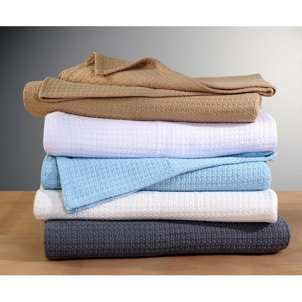 slide 2 of 21, 100% Cotton Blanket Basket Weave Stylish Design Soft Cozy Comfortable All Season Light Weight Spread Quilt Bed & Couch/Sofa