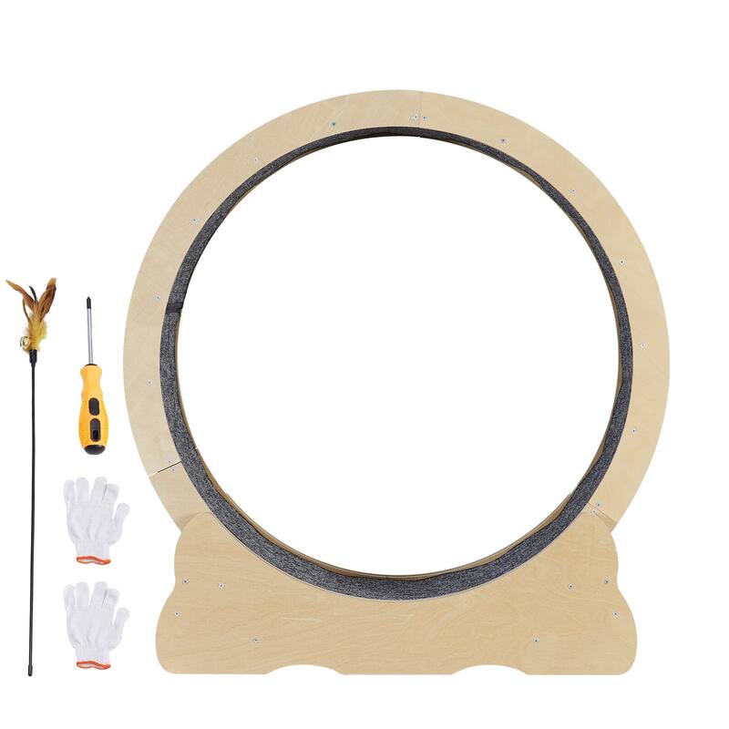 Cat Exercise Wheel, Large Cat Treadmill Wheel for Indoor Cats, Cat Running Wheel with Detachable Carpets