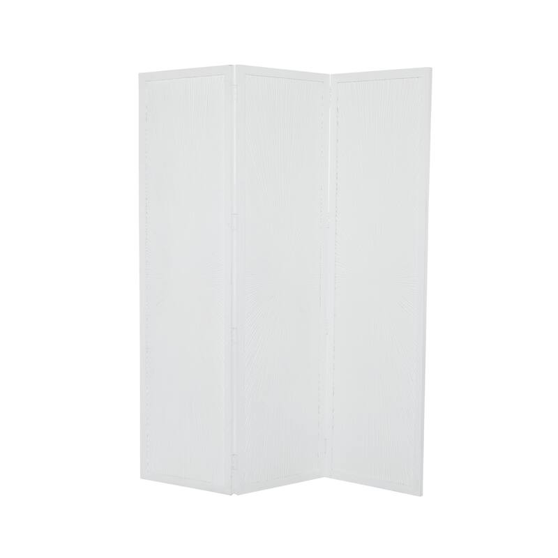 Black or White Mango Wood Contemporary Room Divider Screen with Carved Design - 60 x 70