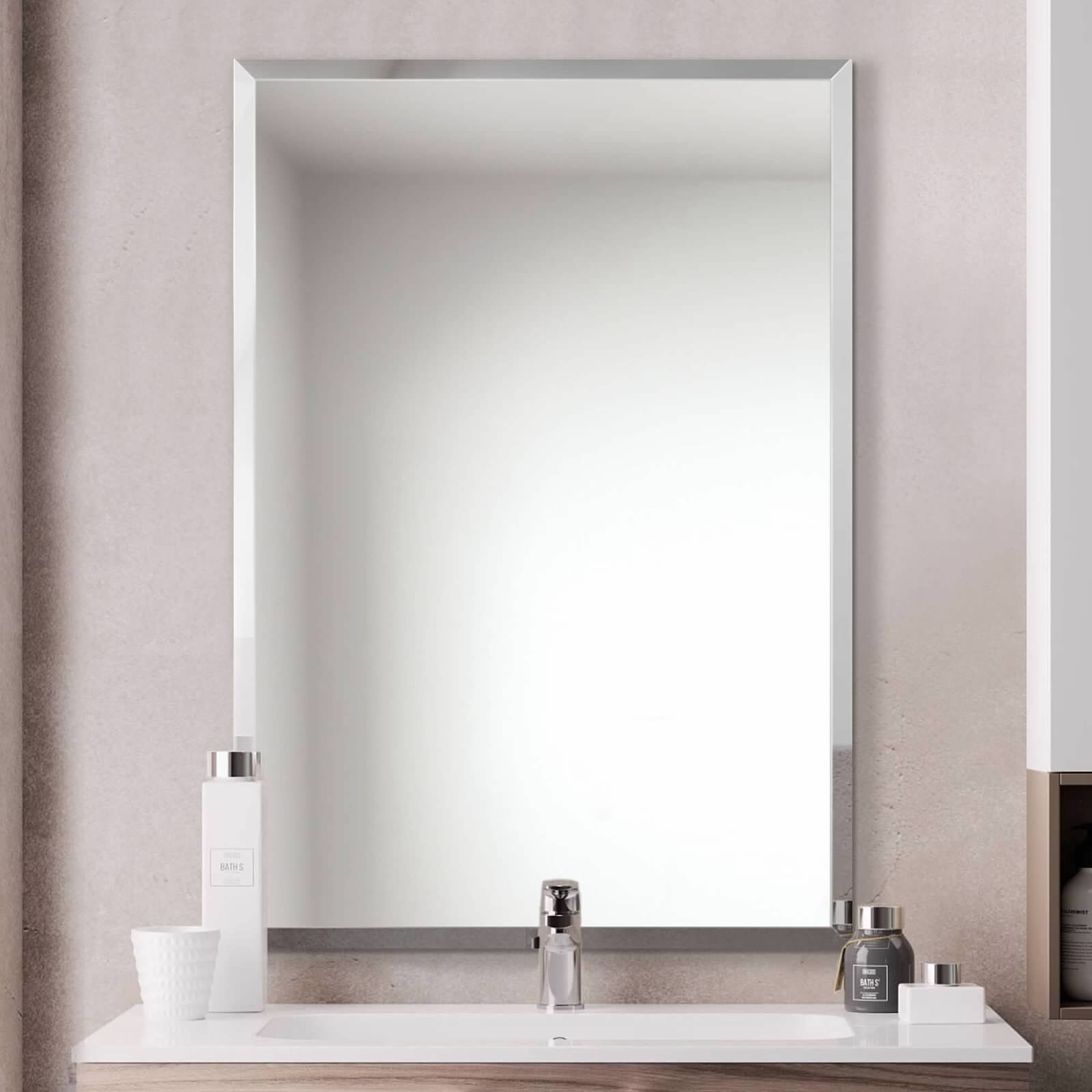 frameless beveled mirror
