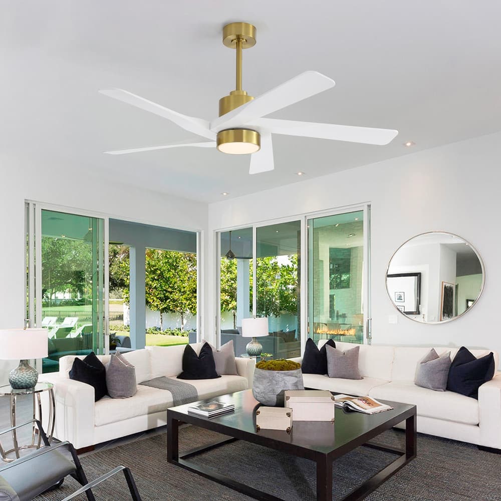 WINGBO 54" and 64" 5 ABS Blades DC Motor Indoor Ceiling Fan with Light & Remote
