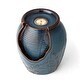 preview thumbnail 5 of 30, Glitzhome Leaf Textured Ceramic Jar Indoor Tabletop Water Fountain with LED Lights