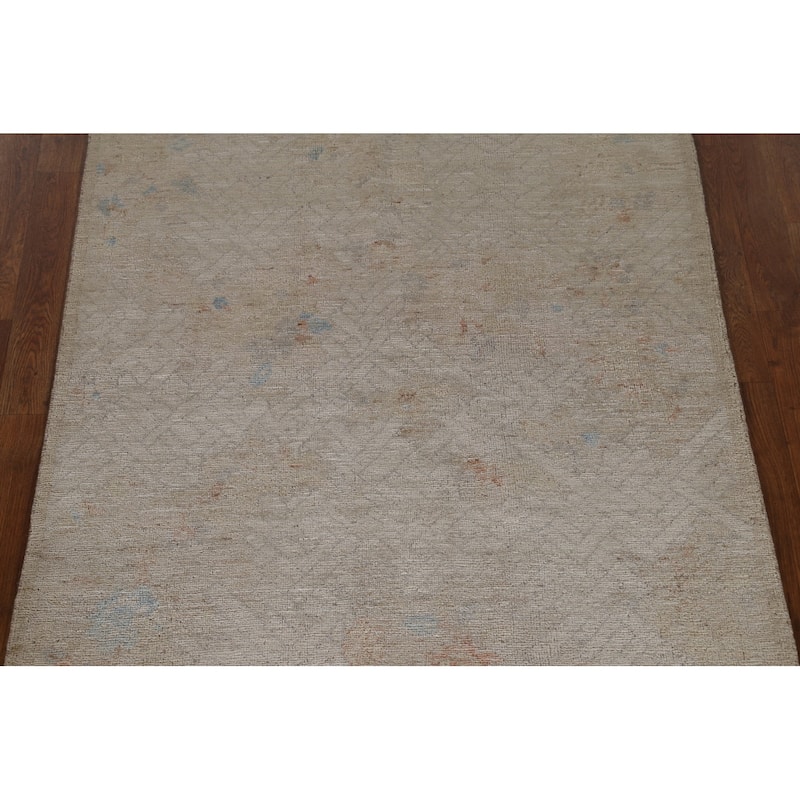 Muted Oushak Turkish Oriental Area Rug Wool Hand-knotted Foyer Carpet - 3'10" x 4'10"