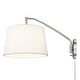 preview thumbnail 2 of 5, Wry Lighting Ryleigh 1-light Swing Arm Wall Lamp in Pewter and Modern White shade - 1 Light Articulating Wall Sconce