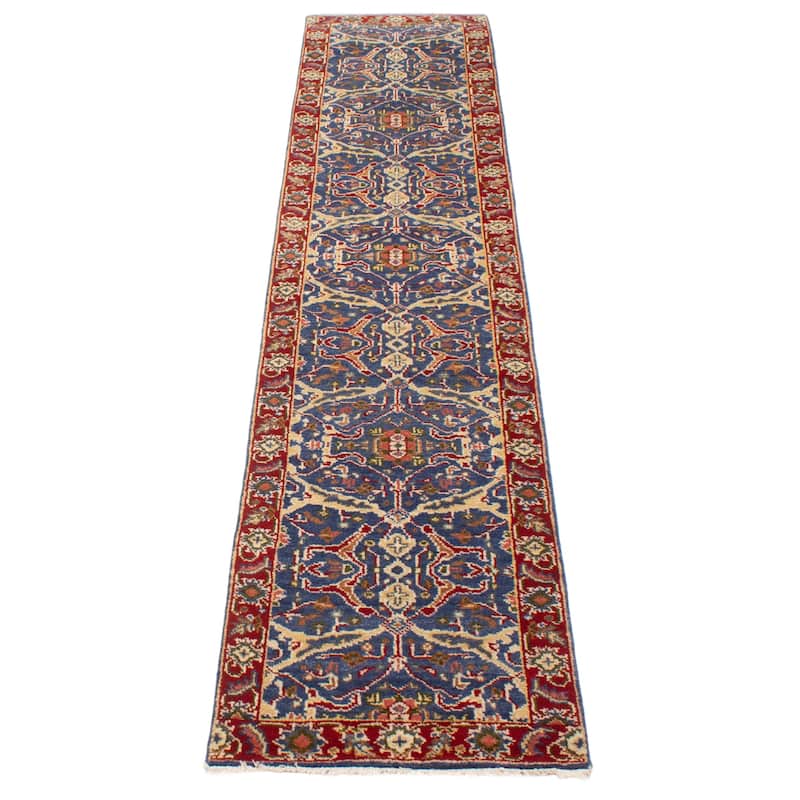 ECARPETGALLERY Hand-knotted Serapi Heritage Navy Wool Rug - 2'6 x 12'2