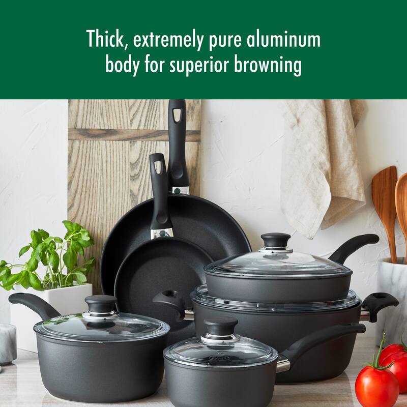 BALLARINI Arezzo by HENCKELS 10-pc Nonstick Cookware Set, Made In Italy - Black