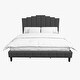 preview thumbnail 44 of 55, Tufted Upholstered Platform Bed with Sturdy Center Legs and Elegant Headboard for Bedroom by HULALA HOME
