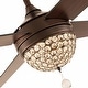 preview thumbnail 11 of 17, Bronze Crystal Fandelier 4-Blades Ceiling Fan with Light and Remote