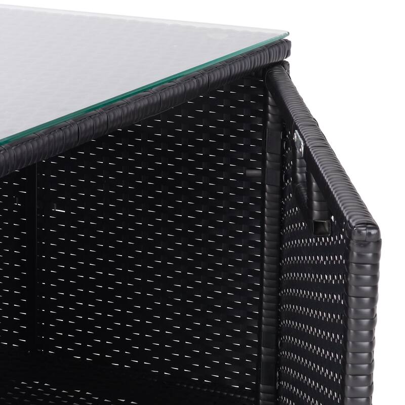 SAFAVIEH Helga Outdoor 4-Piece Conversation Patio Set with Storage - 57"W x 31"D x 26"H