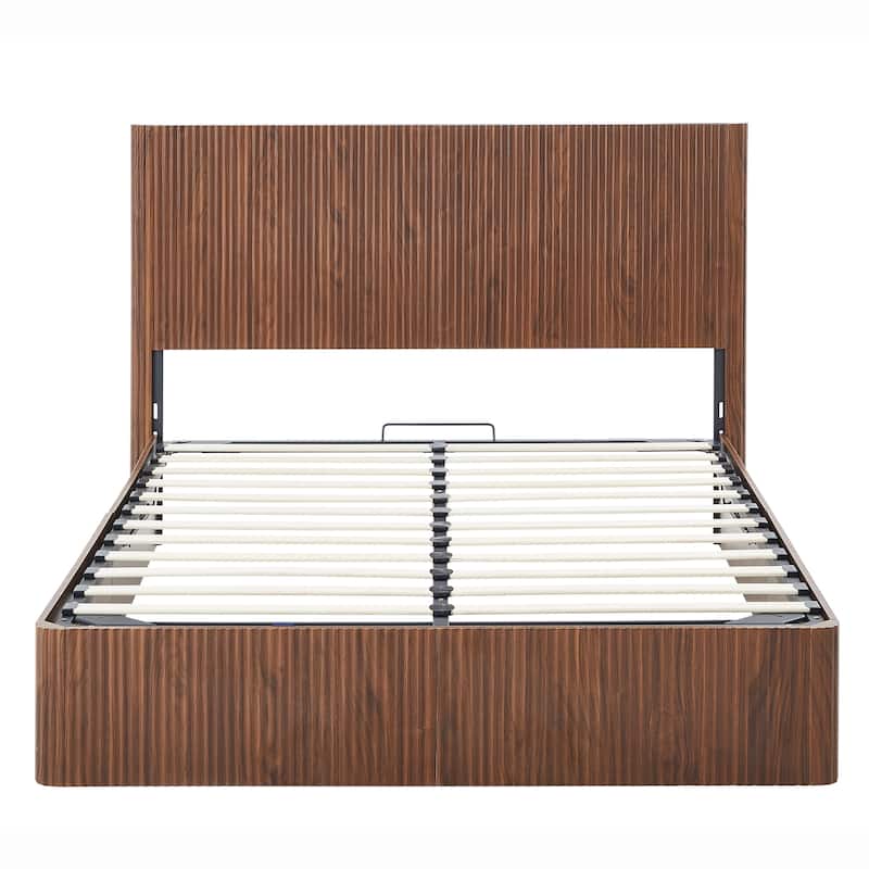 Queen Size Lift Up Wood Storage Bed Frame,No Box Spring Needed