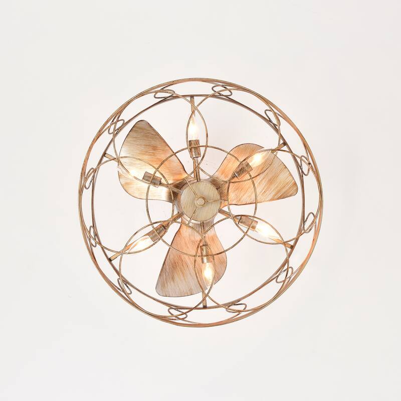 Aglae 25 Inch Antique Silver Finish Modern-Contemporary Style Ceiling Lighted Fandelier with Remote