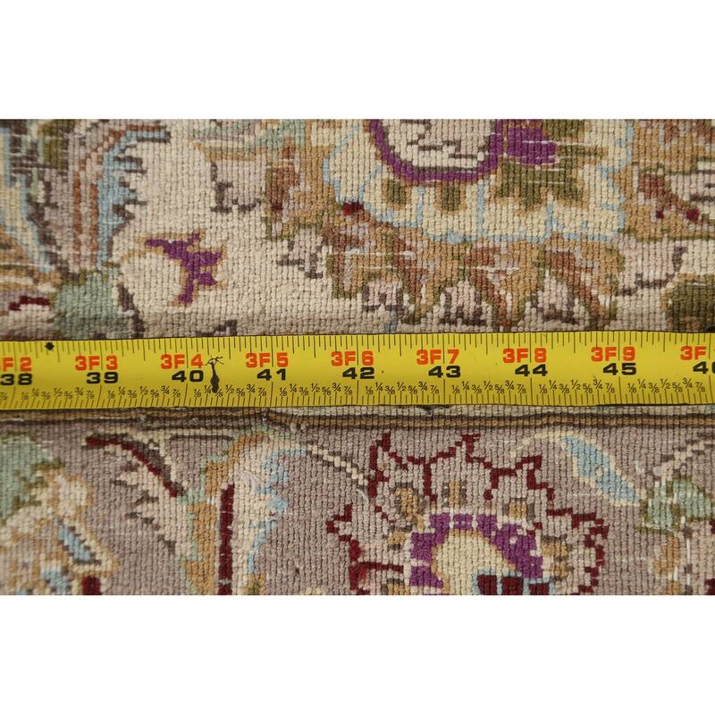 Wool/ Silk Vegetable Dye Floral Oriental Tabriz Area Rug Hand-knotted - 8'1" x 10'4"