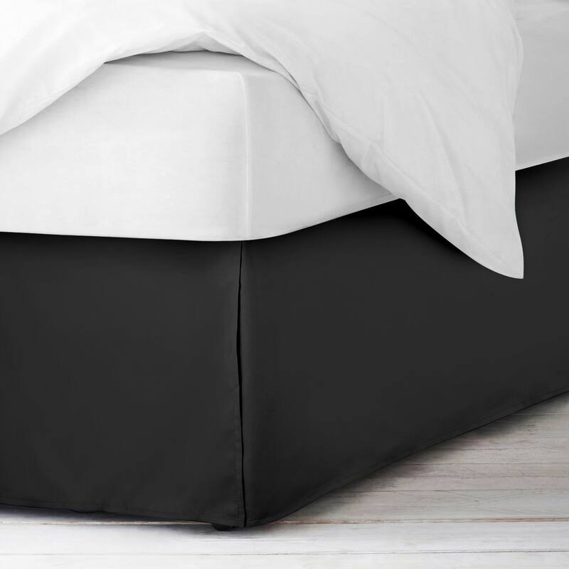 Clara Clark Pleated Bed Skirt-14 inch Tailored Drop - Soft Double Brushed Premium Microfiber Ruffle Bed Skirt - Includes 8 Pins