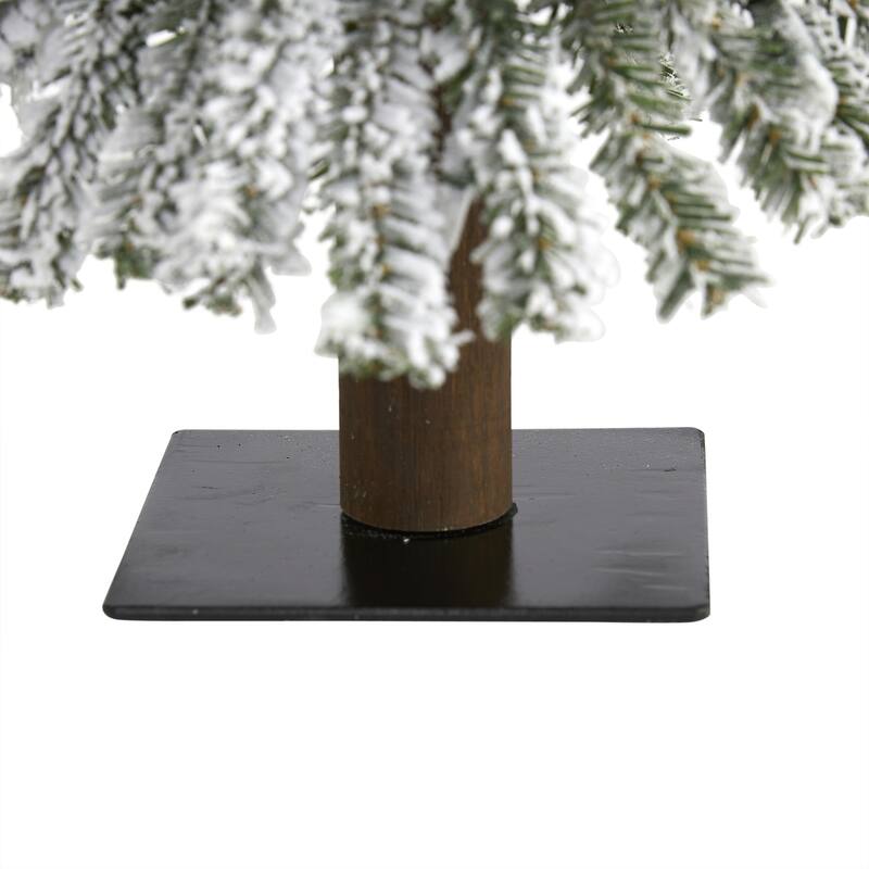 2ft Artificial Christmas Tree with Lights - Slim Alpine Holiday Decor, Indoor Xmas Tree - Green - 24