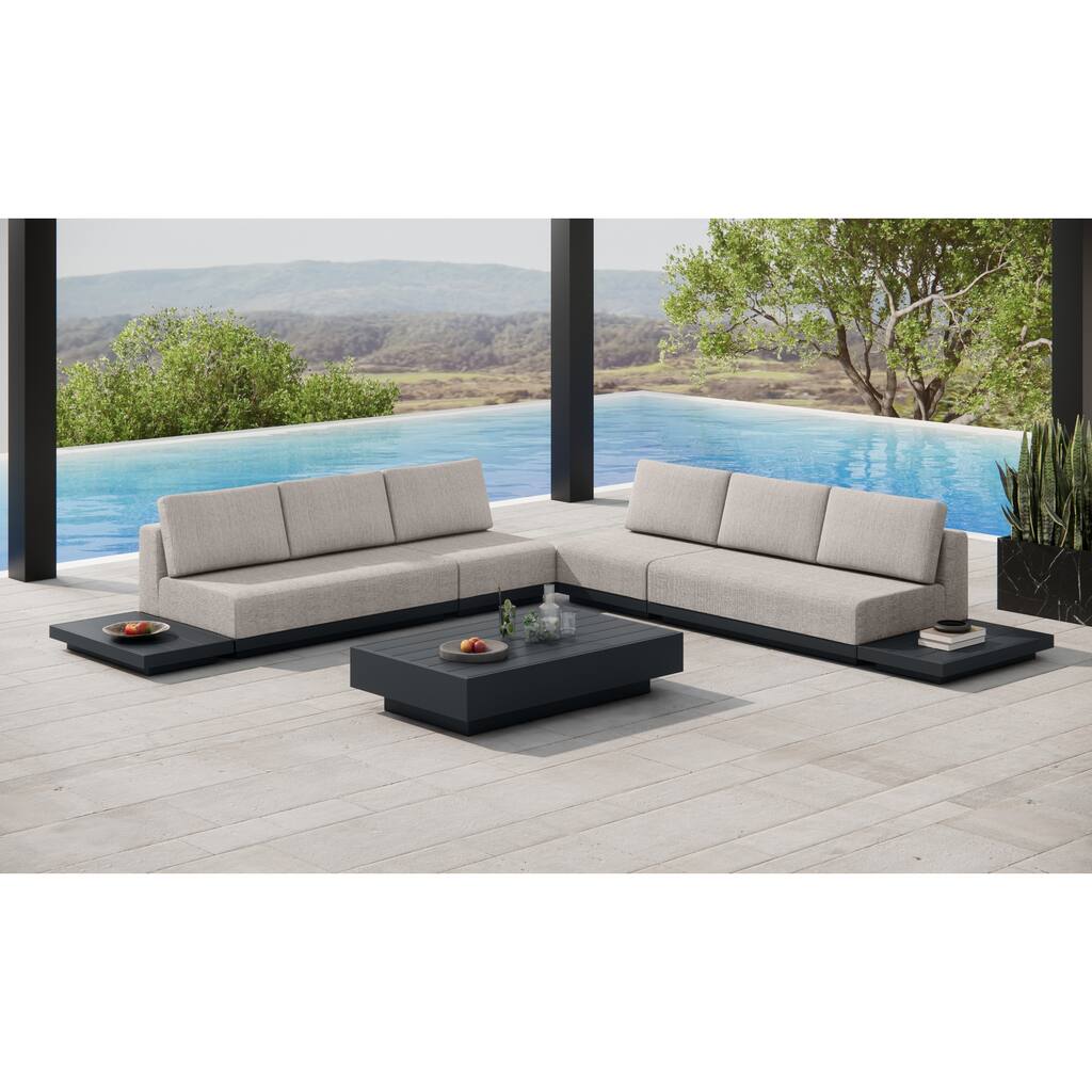 Oslo Aluminum Outdoor Upholstered Lounge Set - 7-Pieces