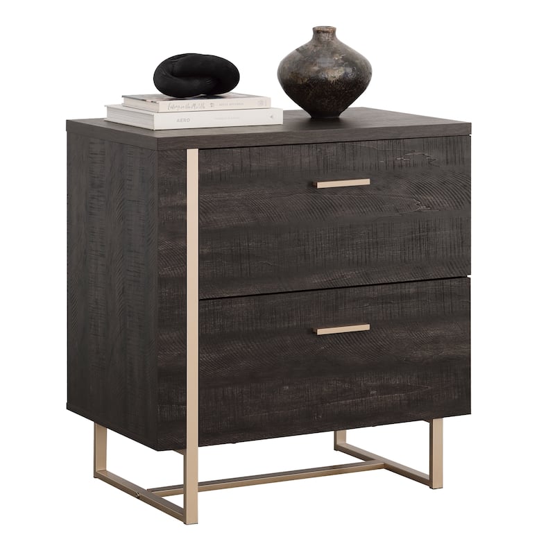 Wood Lateral File with Full-Extension Drawer Slides, Black