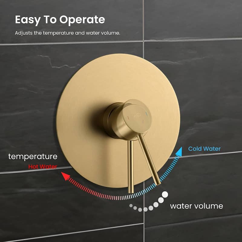 Circular Pressure Balanced 2-Function Shower Column with Rough In Valve