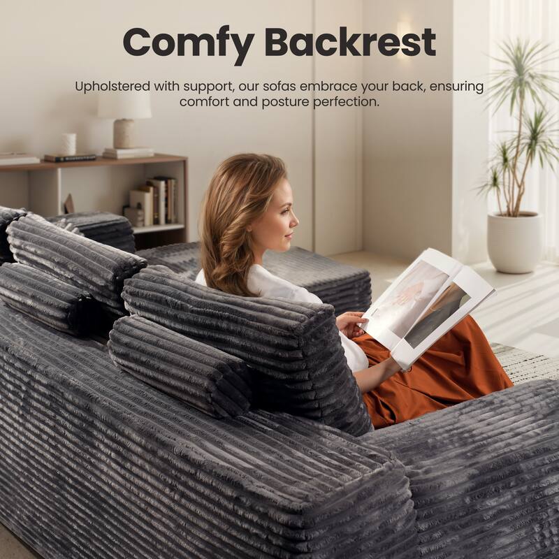 ​​OVIOS Lazy Chaise Lounge Sofa with Ottoman​