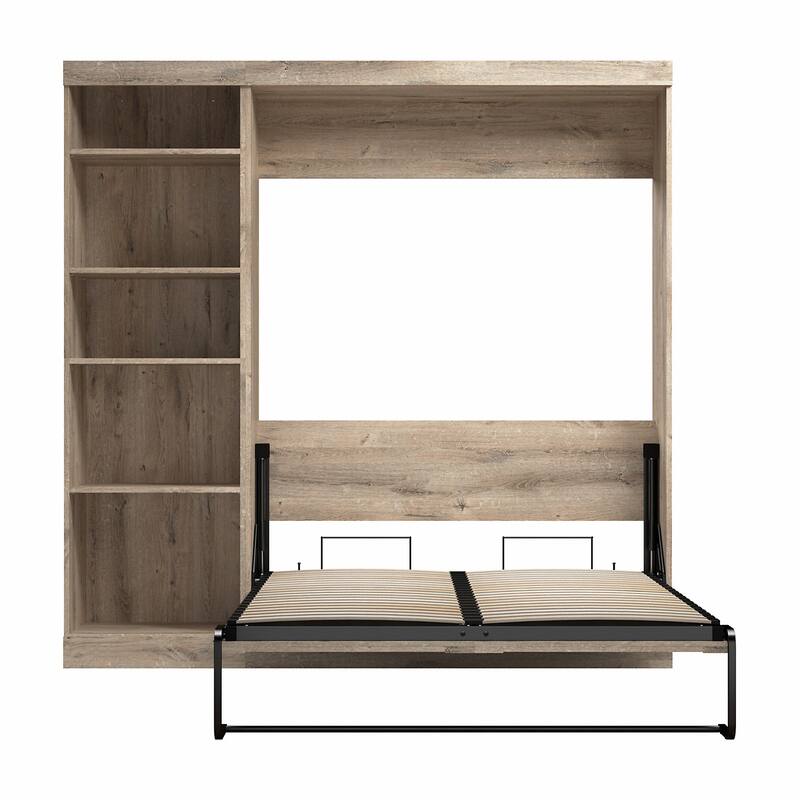 Pur Full Murphy Bed with Shelving Unit (84W) by Bestar