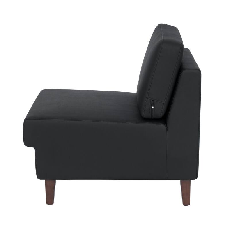 Commercial Modular Armless Middle Chair with Solid Wood Legs - 28.25"W x 31.5"D x 31.75"H