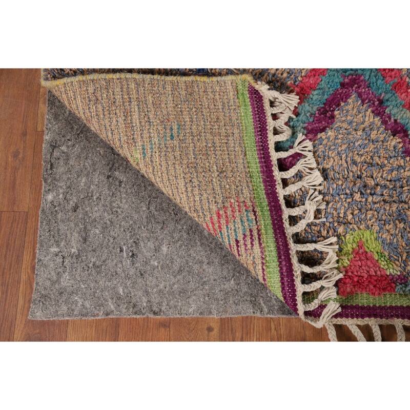 Moroccan Oriental Area Rug Hand-Knotted Wool Carpet - 8'9" x 12'6"