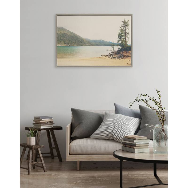 Kate and Laurel Sylvie Lake Tahoe Harbor Framed Canvas by Laura Evans