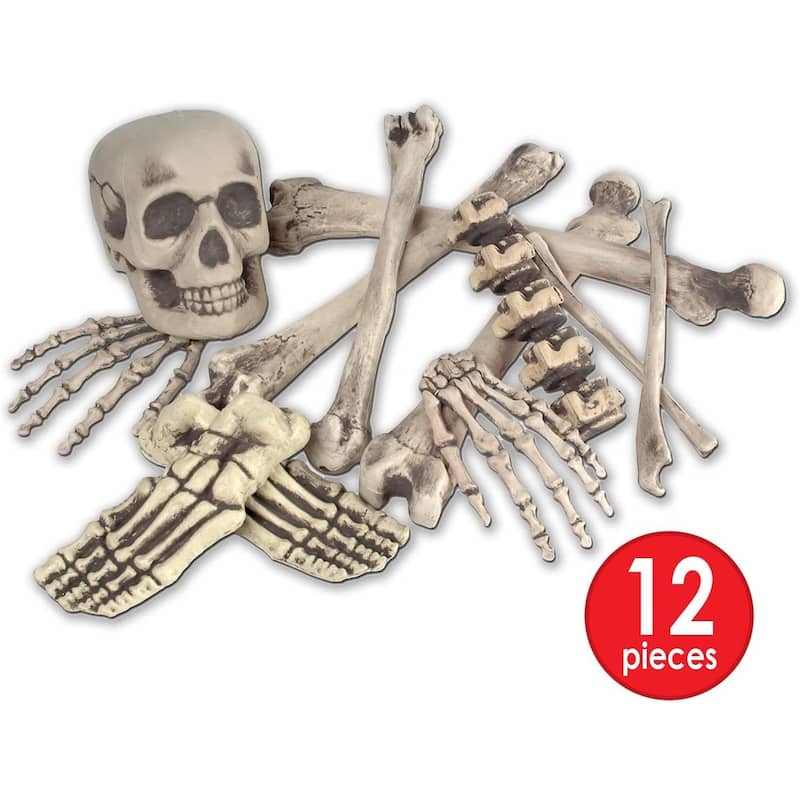 Spooky Skeleton Bag O' Bones Halloween Decorations - Pack of 6
