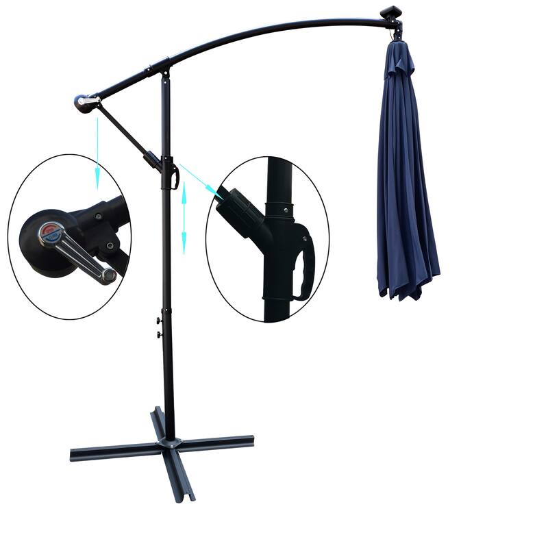 10ft Outdoor Patio Umbrella Waterproof Solar Powered LED Lighted