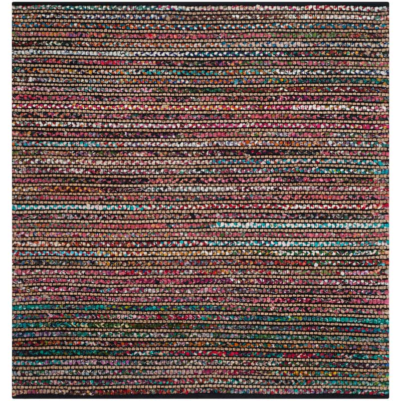SAFAVIEH Handmade Cape Cod Huberte Bohemian Jute Rug - 6' Square - Multi