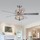 preview thumbnail 1 of 5, Warehouse of Tiffany Kyana Chrome Crystal 6-light 52-inch Ceiling Fan
