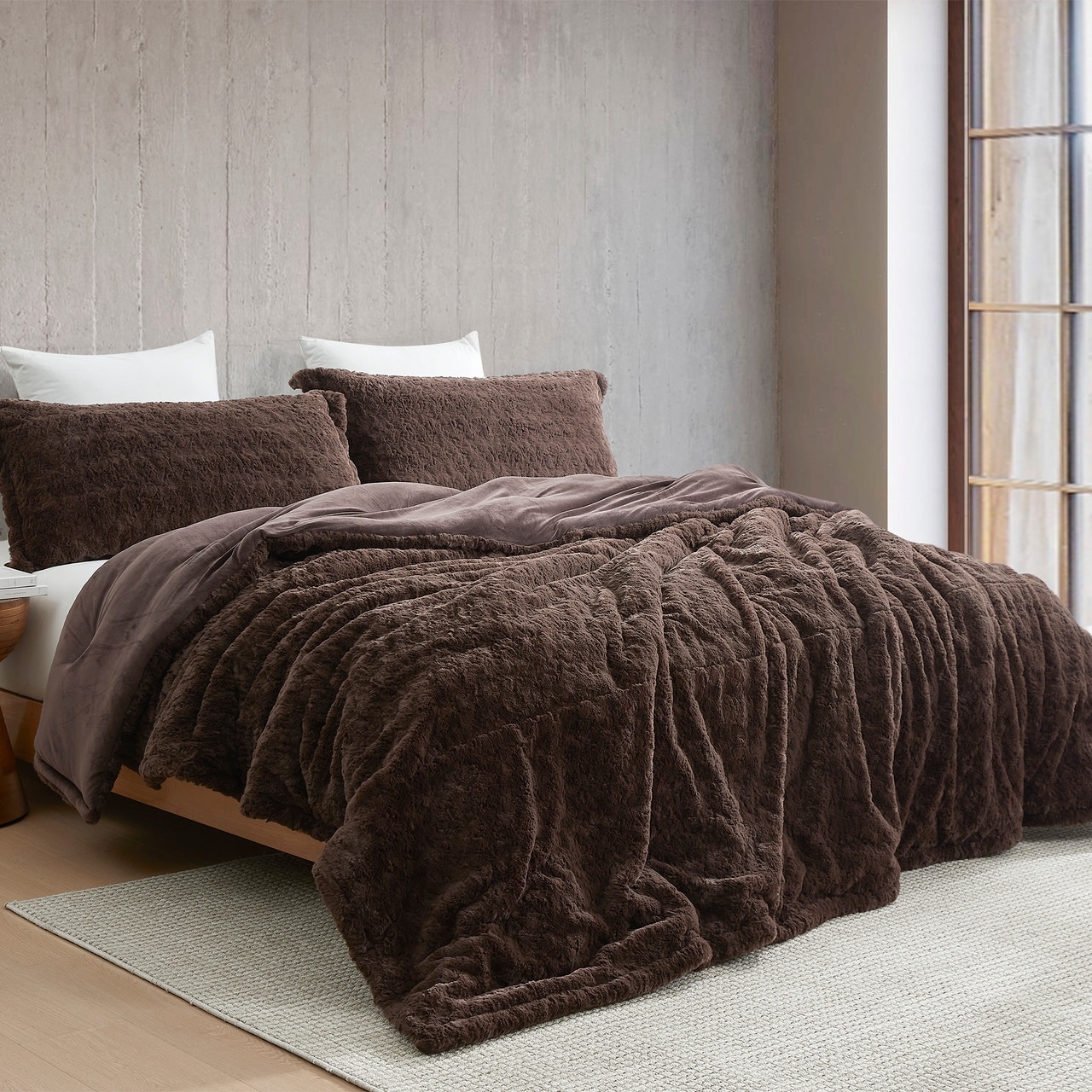 Fluffy Buffalo - Coma Inducer® Oversized Comforter Set - Earthtone Brown