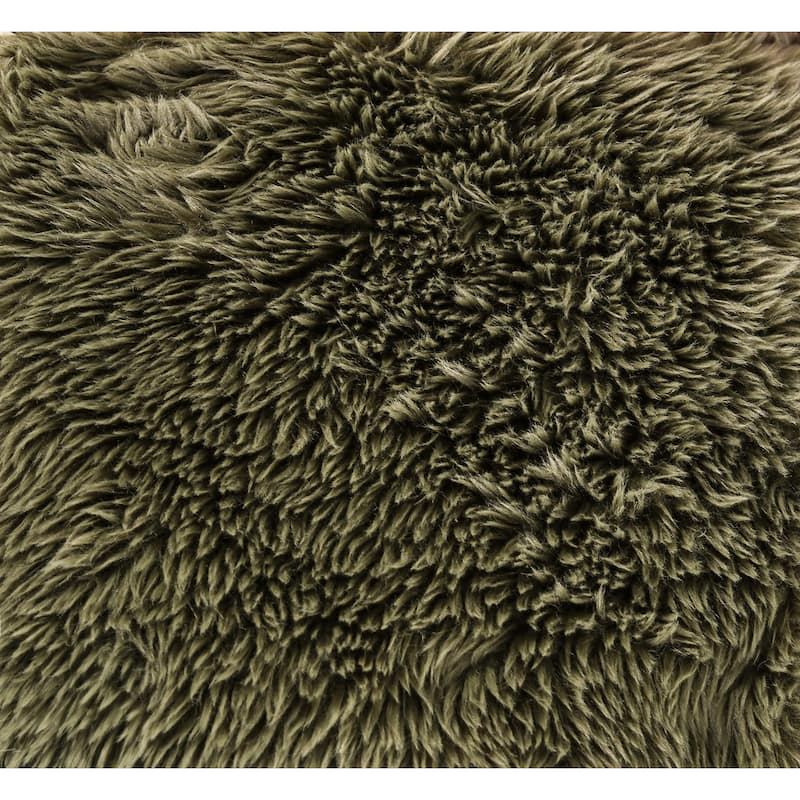 Furniture of America Ylena Modern Faux Fur Foam Modular Compressed Sofa Chair