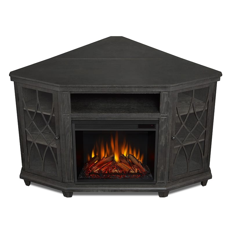 Lynette 56" TV Stand Electric Fireplace Gray by Real Flame