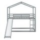 preview thumbnail 9 of 14, Twin Over Twin Bunk Bed with Roof, Slide and Ladder Grey