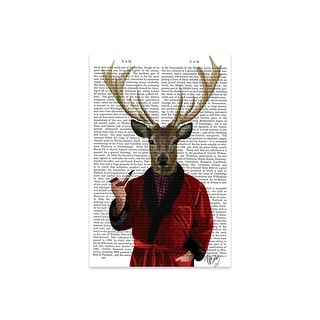 Deer In Smoking Jacket Print On Acrylic Glass by Fab Funky - Bed Bath ...